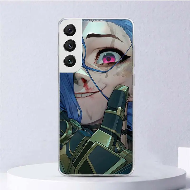 Anime Arcane Jinx Vi Soft Case For Samsung Galaxy S24 S23 S22 S21 Ultra S20 FE S10 Plus Phone Cover S9 S8 + S10E Funda Coque