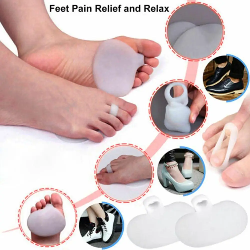 1 Pair Foot Care Women\'s Invisible Toe Cover with Padding Toe Topper Liner Socks Non-Skid Bottom for High Heels