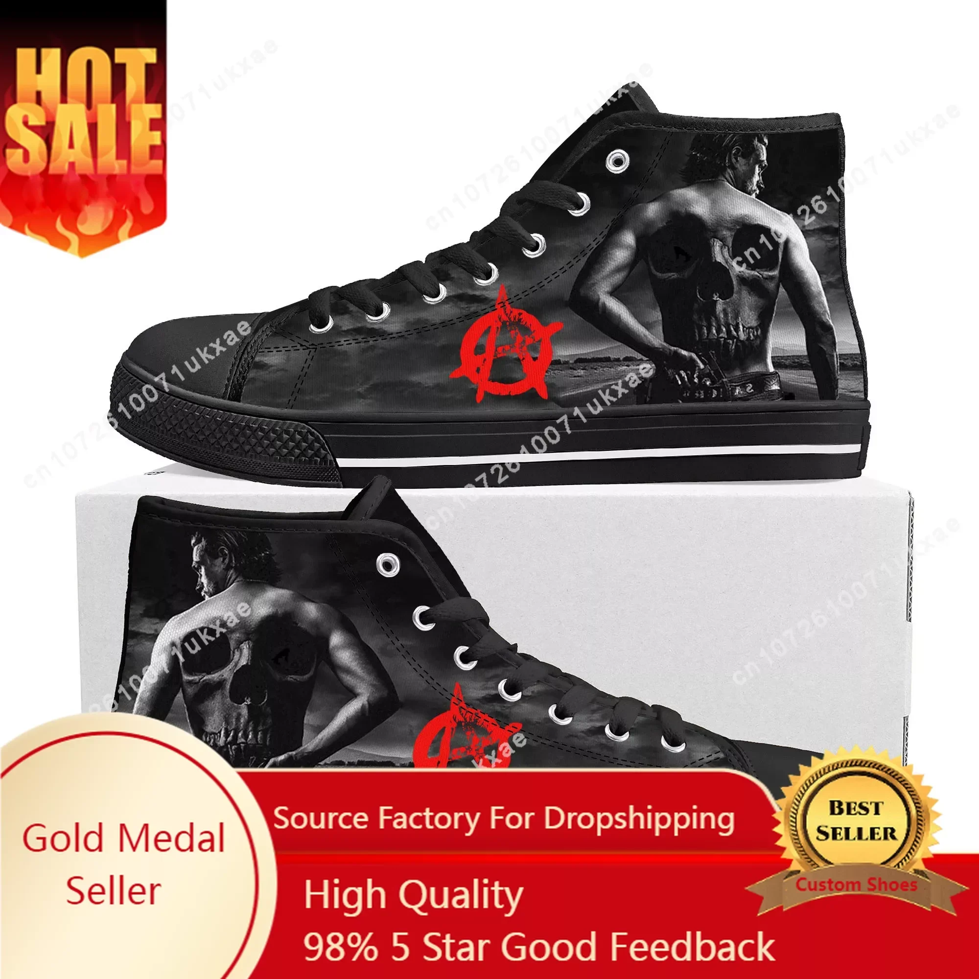 

Sons Of Anarchy SOA High Top High Quality Sneakers Mens Womens Teenager Canvas Sneaker Casual Custom Made Shoes Customize Shoe