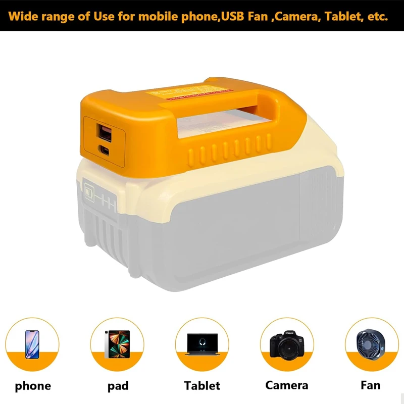 

Держатель батареи Пряжка ремня с USB-выходом Type-C для Dewalt 18 В 20 В литий-ионный аккумулятор Портативная стойка для аккумуляторов Быстрая зарядка
