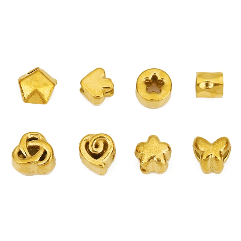 10 قطعة الفولاذ المقاوم للصدأ القلب خرز قلادة لا تتلاشى أبدًا PVD كبير الحفرة الكبيرة سوار خزر عازل DIY بها بنفسك صنع المجوهرات النتائج #6