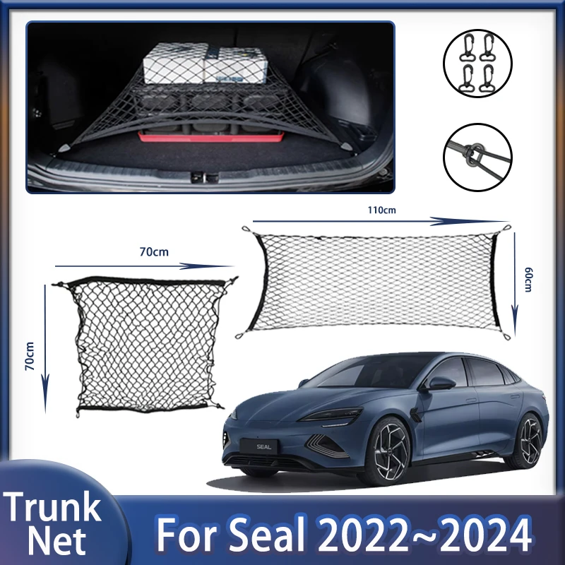 Car Trunk Net For BYD Seal 2022 2023 2024 Convenient Wear-resistant Fixed Elasticity Nylon Storage Net Auto Supplies Accessories