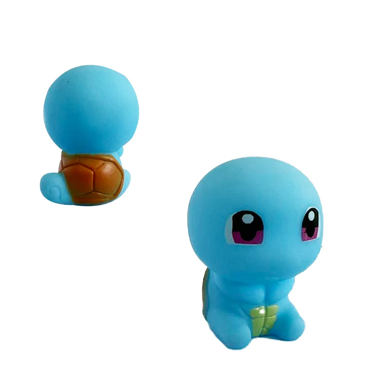 6Pcs Pokemon Bath Toys Pikachu Bulbasaur Charmander Squirtle Eevee Snorlax Squeaky Rubber Doll Baby Shower Play Figure Kids Gift view 5