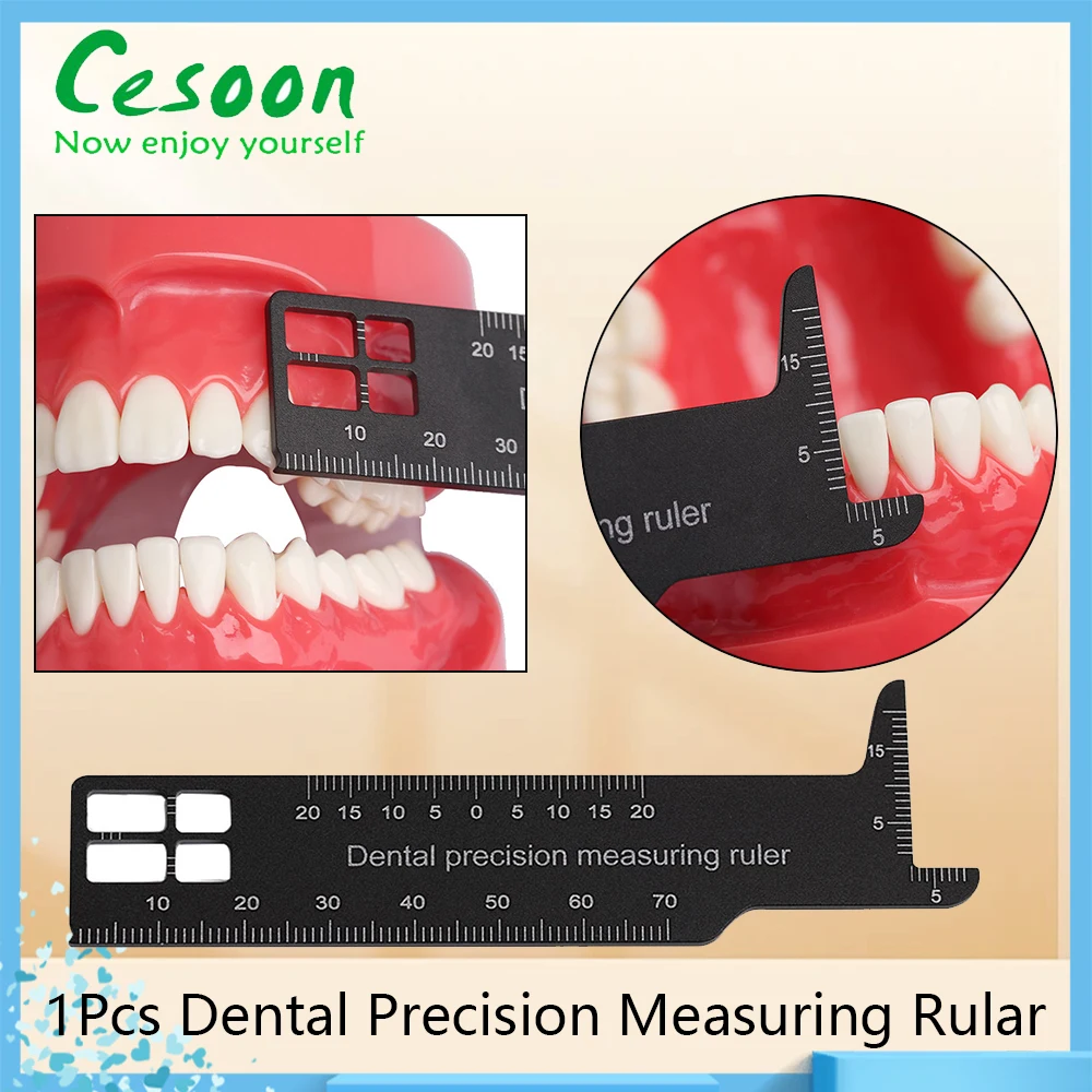 1Pcs Dental Teeth Measuring Gauge Aluminum Alloy Precision Measuring Ruler for Photography Dentistry Endodontic Equipment