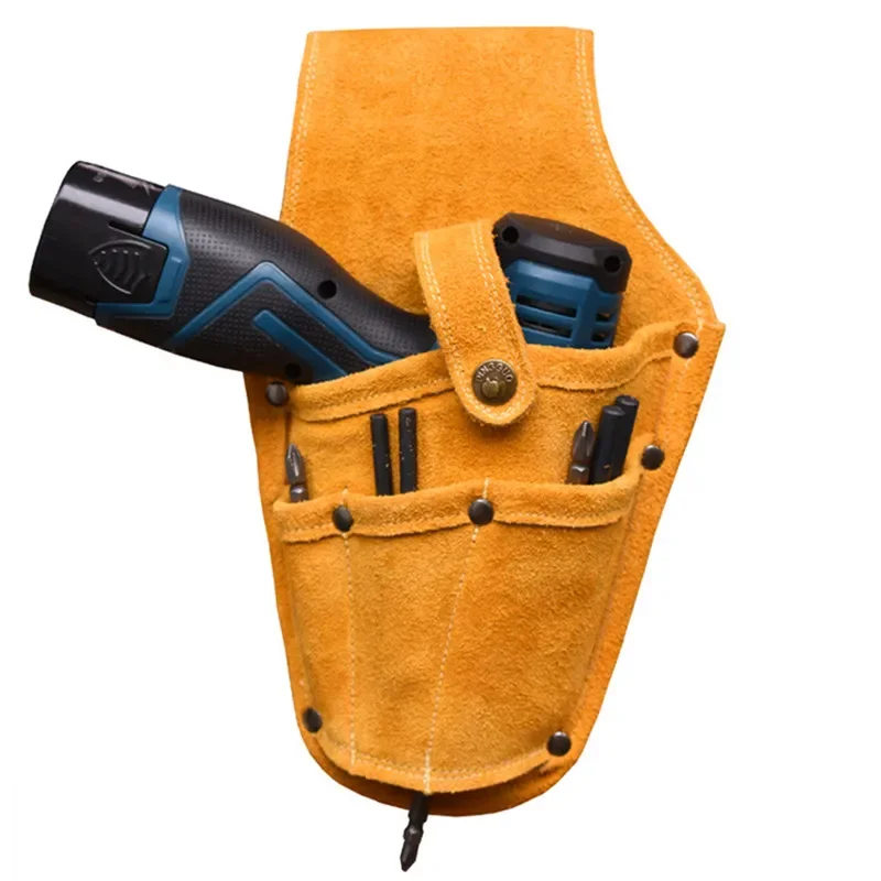 Cowhide Drill Holster Waist Power Tool Bag Durable Electric Waist Belt Tools Packaging Pouch Bag Belt Drill Electric Screwdriver