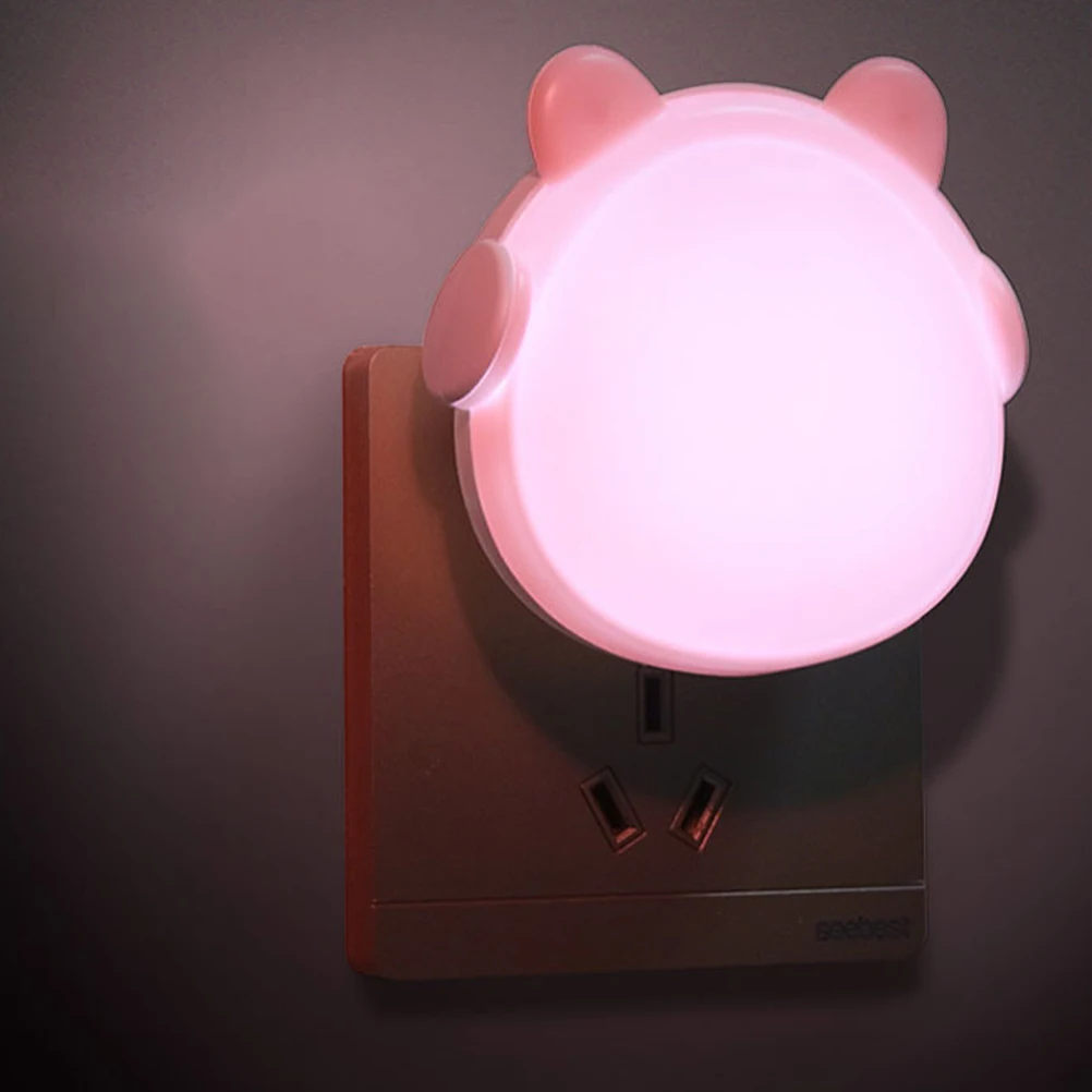 

2 Pcs LED Control Night Lights Kids Bedroom Bathroom Living Room Plug In Sensor Lamp ABS Material Creative Decorative