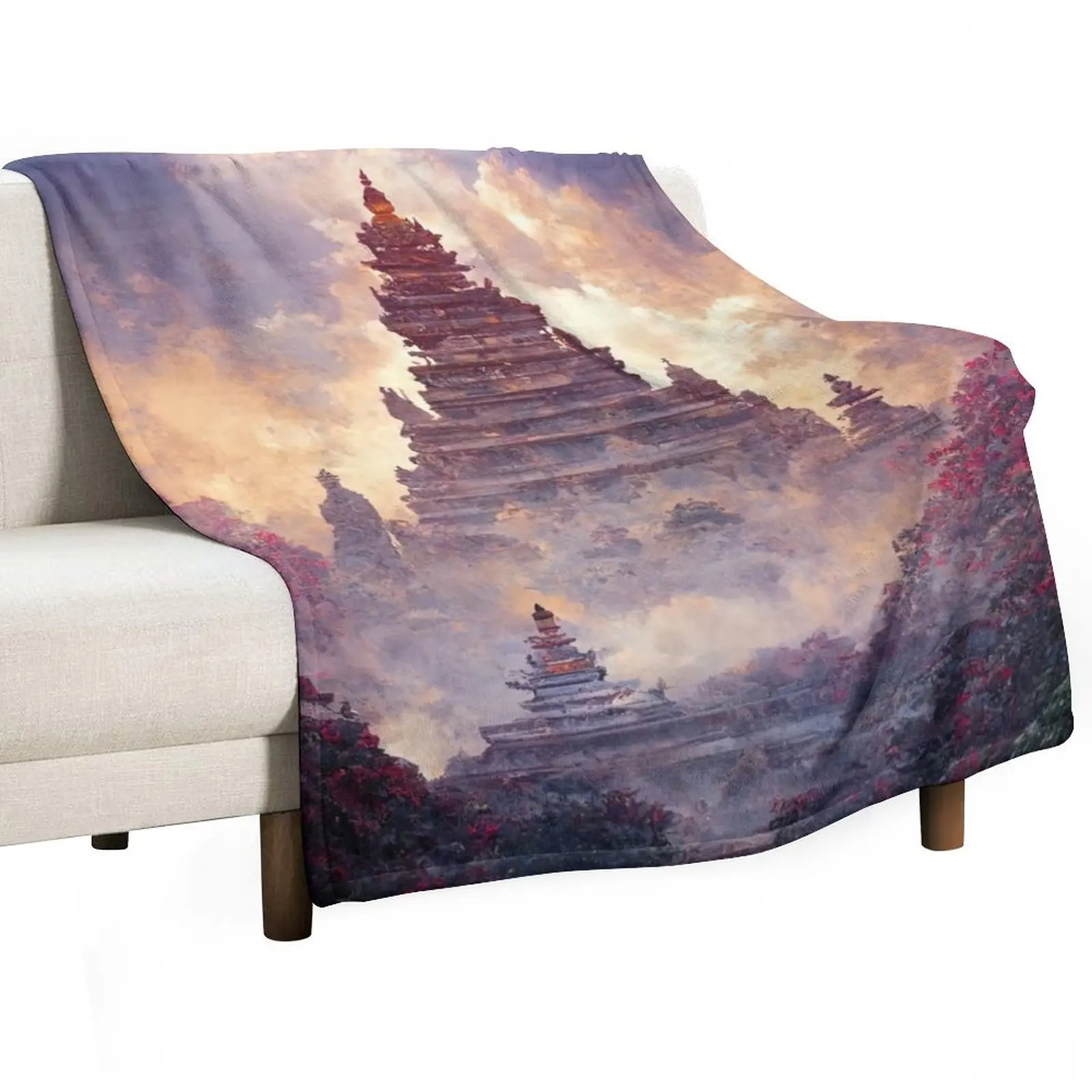 Buddhist Temple Throw Blanket Sofa Throw Heavy Custom Multi-Purpose Blankets