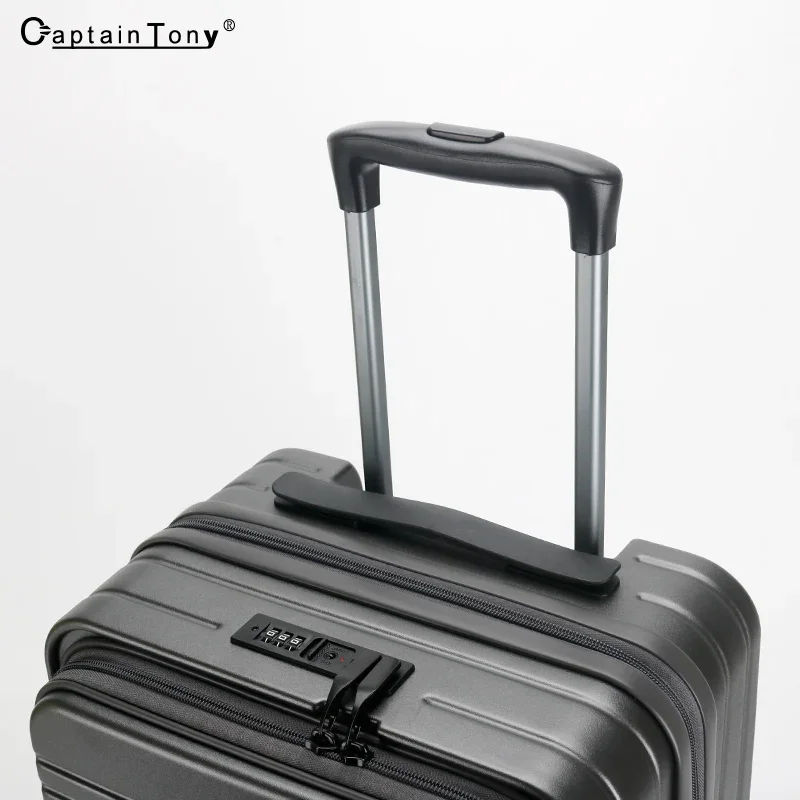 Suitcase Aluminium Luggage Lightweight 20 24 28inch Soft Side Large Travel Folding On Wheels With Retractable Handle Leatherette