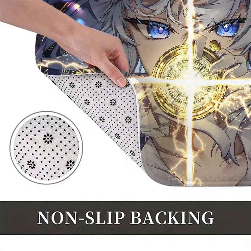 TH-GAME T-Touhou P-ProjectS Short Plush Non-Slip Floor Mat, Easy to Clean, for Bathroom Door & Bedroom Door