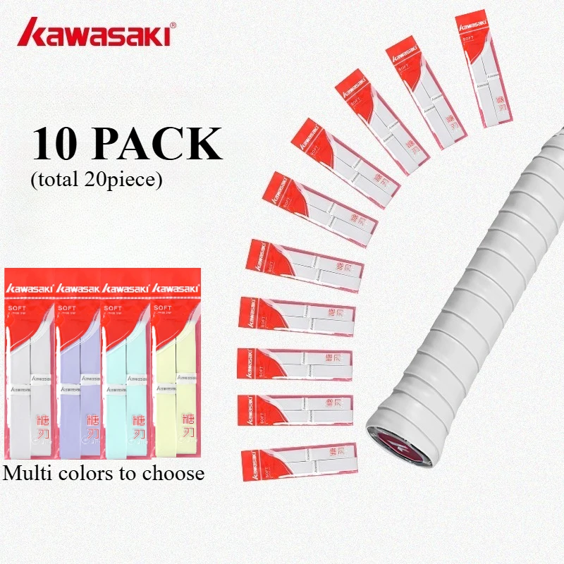 

Оригинальные противоскользящие накладки Kawasaki (10 шт.) для падела, тенниса, с амортизацией, аксессуары для ракеток