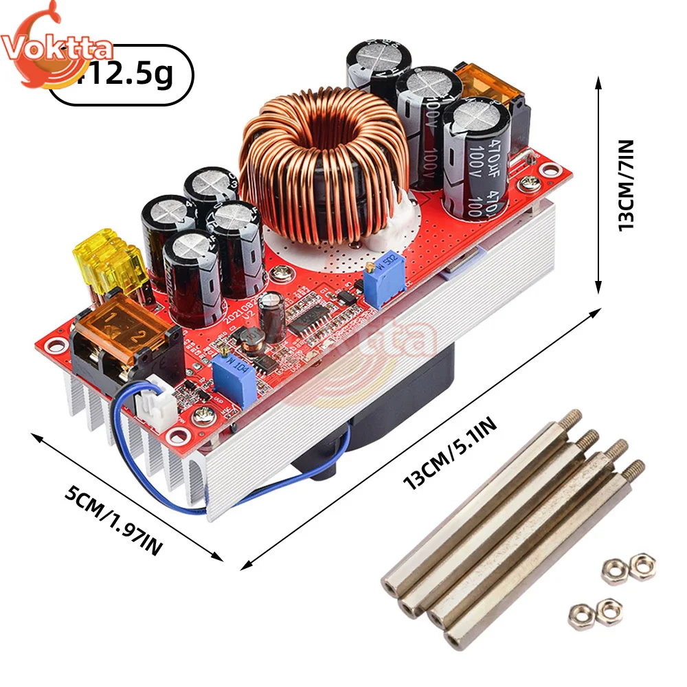 1800W 40A 1200W 20A DC-DC Boost Converter Step Up Module DC10V-60V to DC12V-90V Adjustable Voltage Booster Power Supply Module