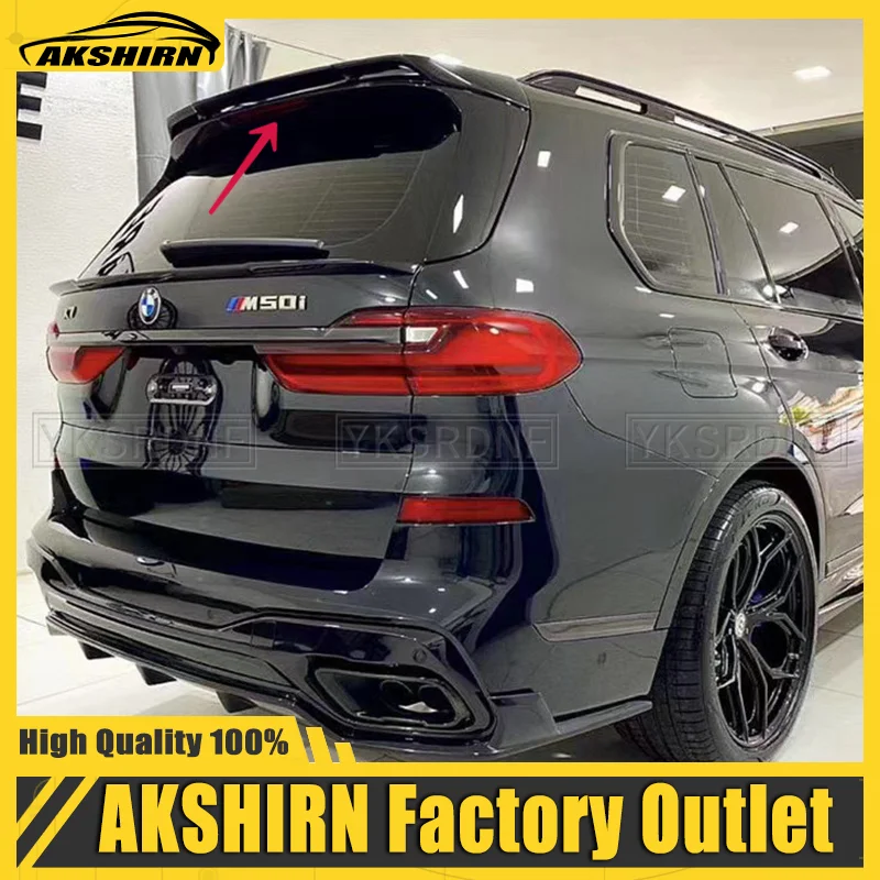 For BMW X7 G07 2019-2021 Rear Trunk Spoiler Roof Wing Gloss Black M Performance Sport Car Tailgate Window Lid Upper Splitter Lip