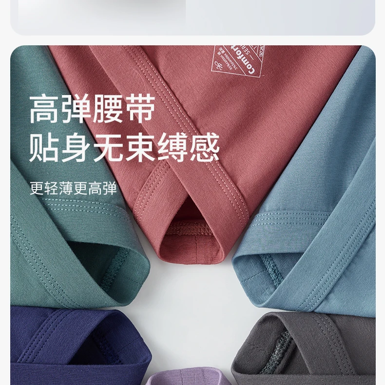 سراويل داخلية رجالية من القطن الخالص، سراويل داخلية مضادة للبكتيريا وجيدة التهوية، متوفرة بمقاسات كبيرة وأسلوب فضفاض.