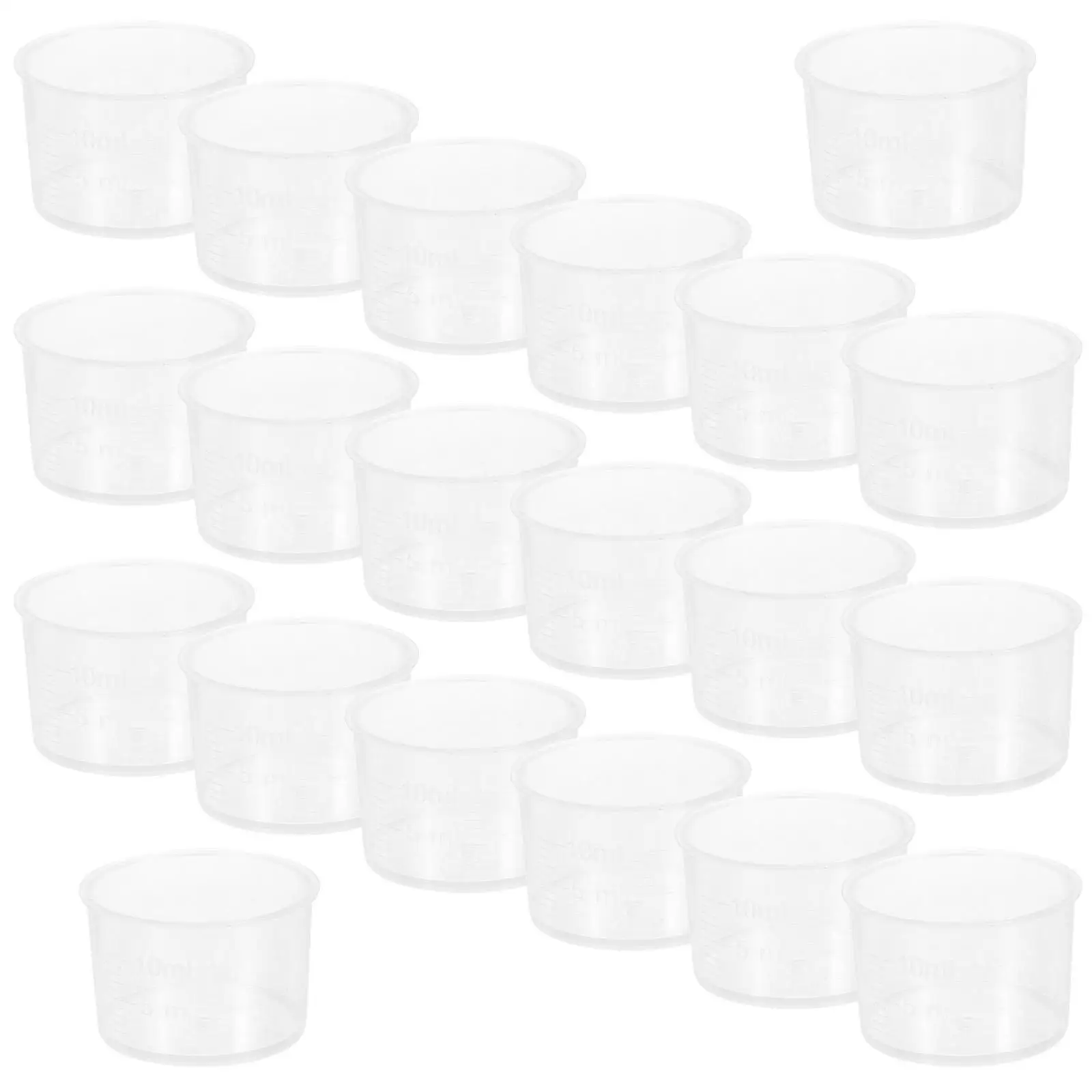 

100 Pcs Measuring Plastic Scale Cups Cup Reusable Transparent Scale Laboratory Kitchen Liquid Measurement Tools