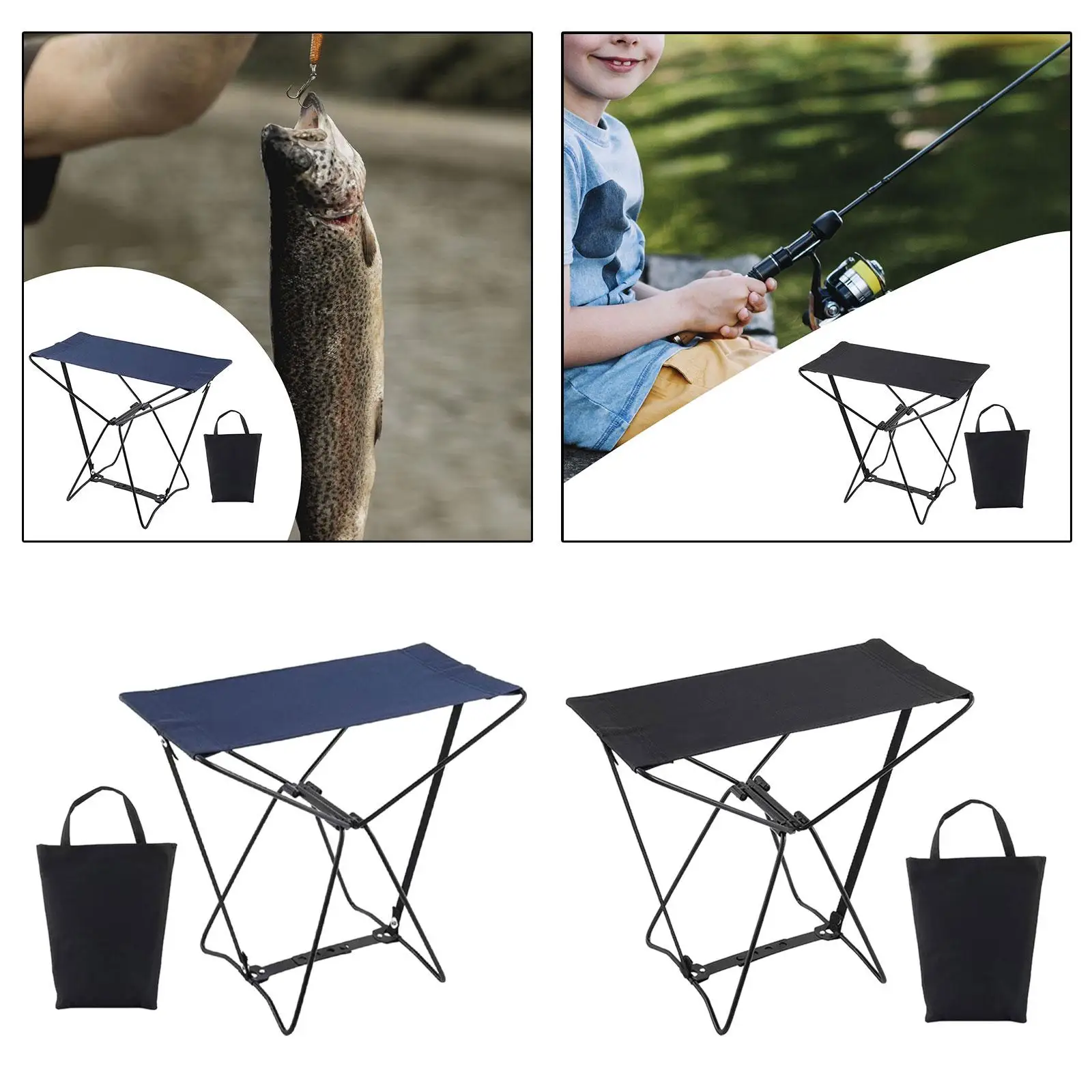 Folding Stool Folding Camp Stool Recliner Foot Rest Chair Lightweight Camping Stool for Patio Backpacking Picnic BBQ Travel