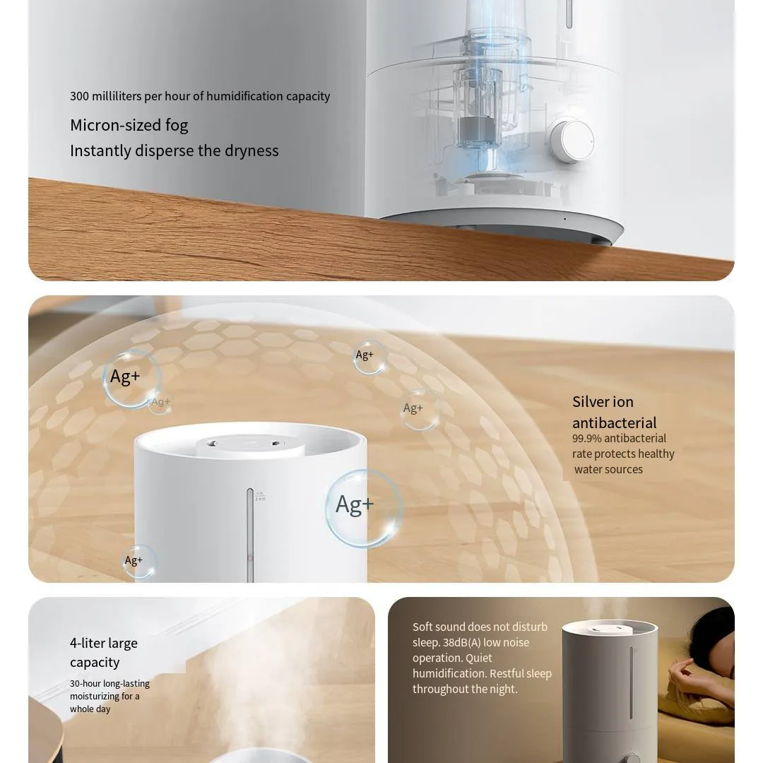 Xiaomi Mijia Humidifier 2 300mL/h Humidification 4L Large Capacity Mist Maker Aroma Diffuser Humidity Low Sound Home Appliances