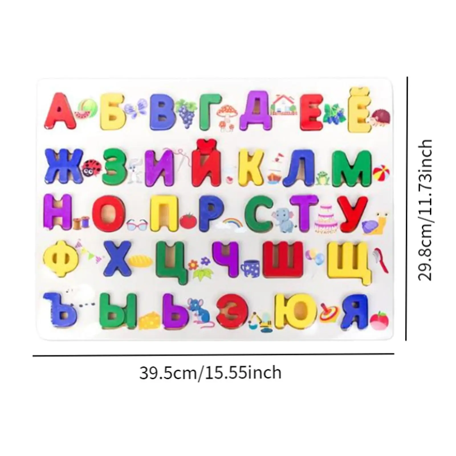 Placa de quebra-cabeça de aprendizagem de línguas russas para crianças de 2 a 3 a 4 anos, meninos e meninas