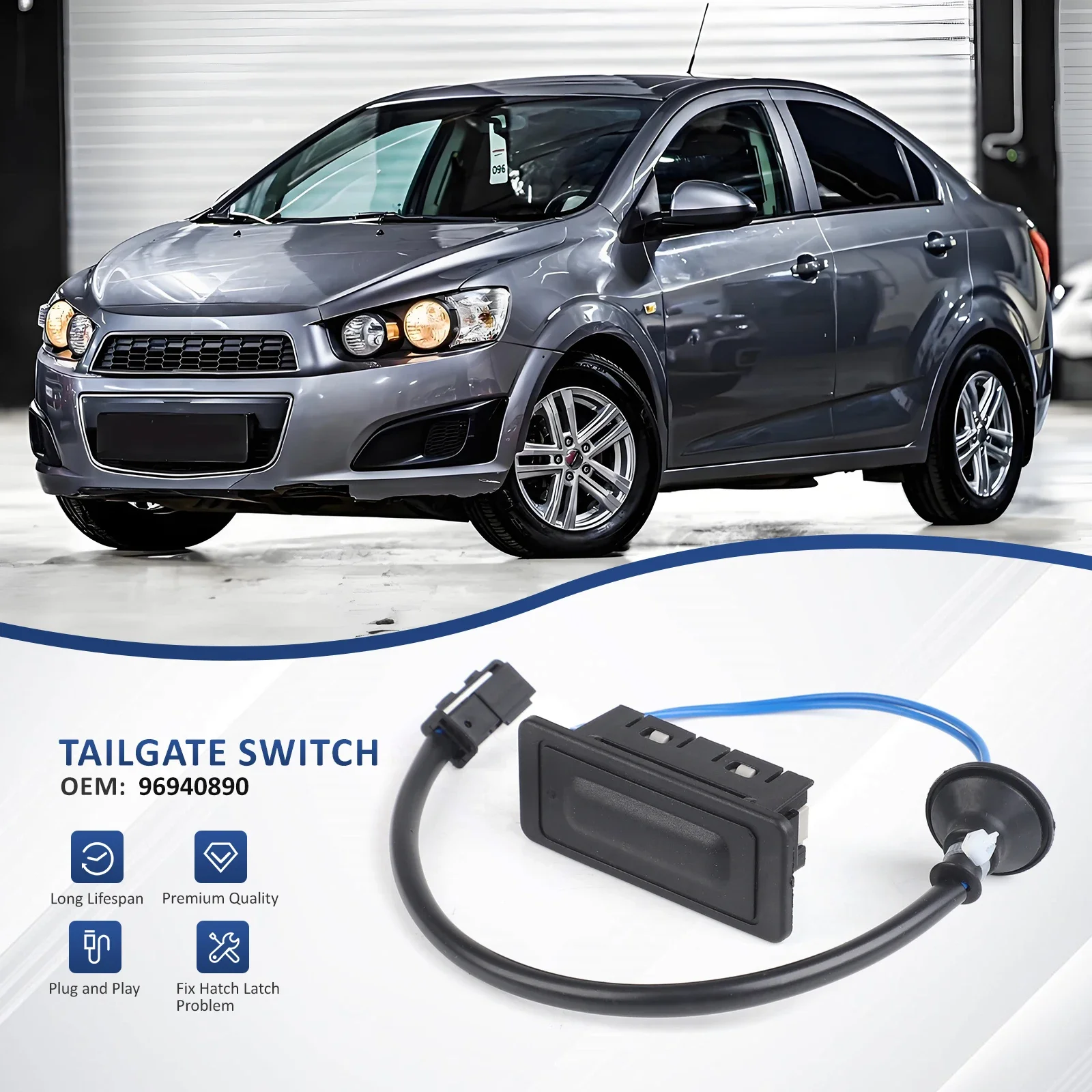 Picture 6: 96940890 Black ABS Trunk Lock Release Switch High Quality Car Accessories For 2012-2019 Chevrolet Sonic Sedan Aveo Captiva