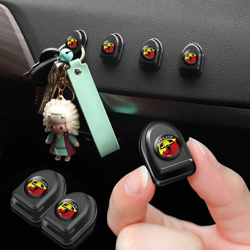 

Car Storage USB Cable Earphone Cable Keychain Sticky Wall Self-adhesive Hook For Abarth- 500 595 1100 Stilo Ducato Palio Punto
