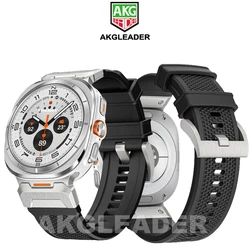 AKGLEADER for Samsung Galaxy Watch Ultra Bands 47mm for Men Sport Band Durable Armor Designed Silicone Rubber Strap  Stainless