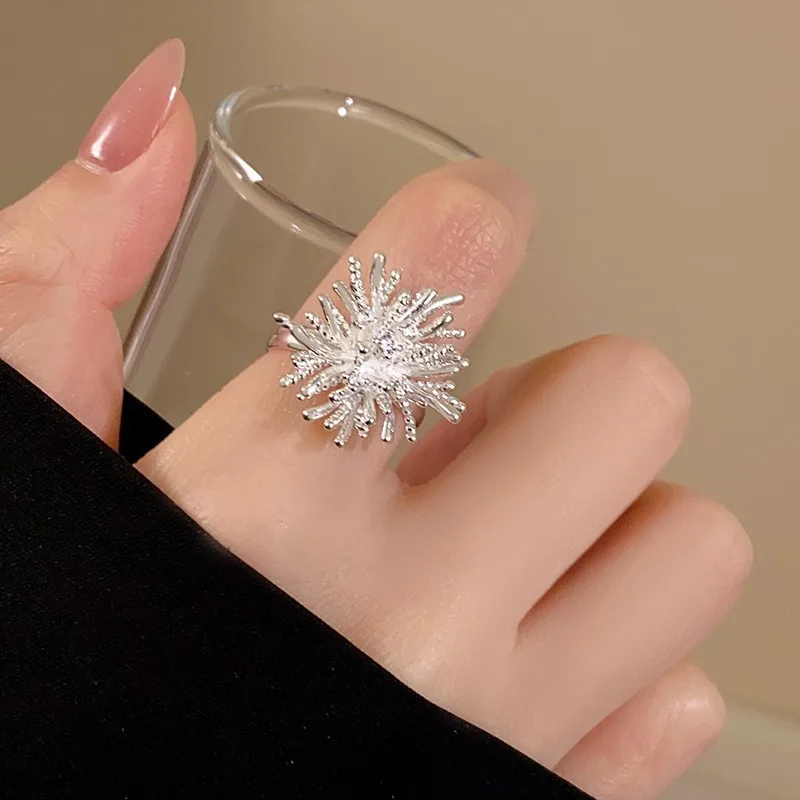 Romantische zilveren kleur vuurwerk ringen voor vrouwen mode-accessoires personalisatie charme sieraden verstelbare ringen huwelijkscadeau