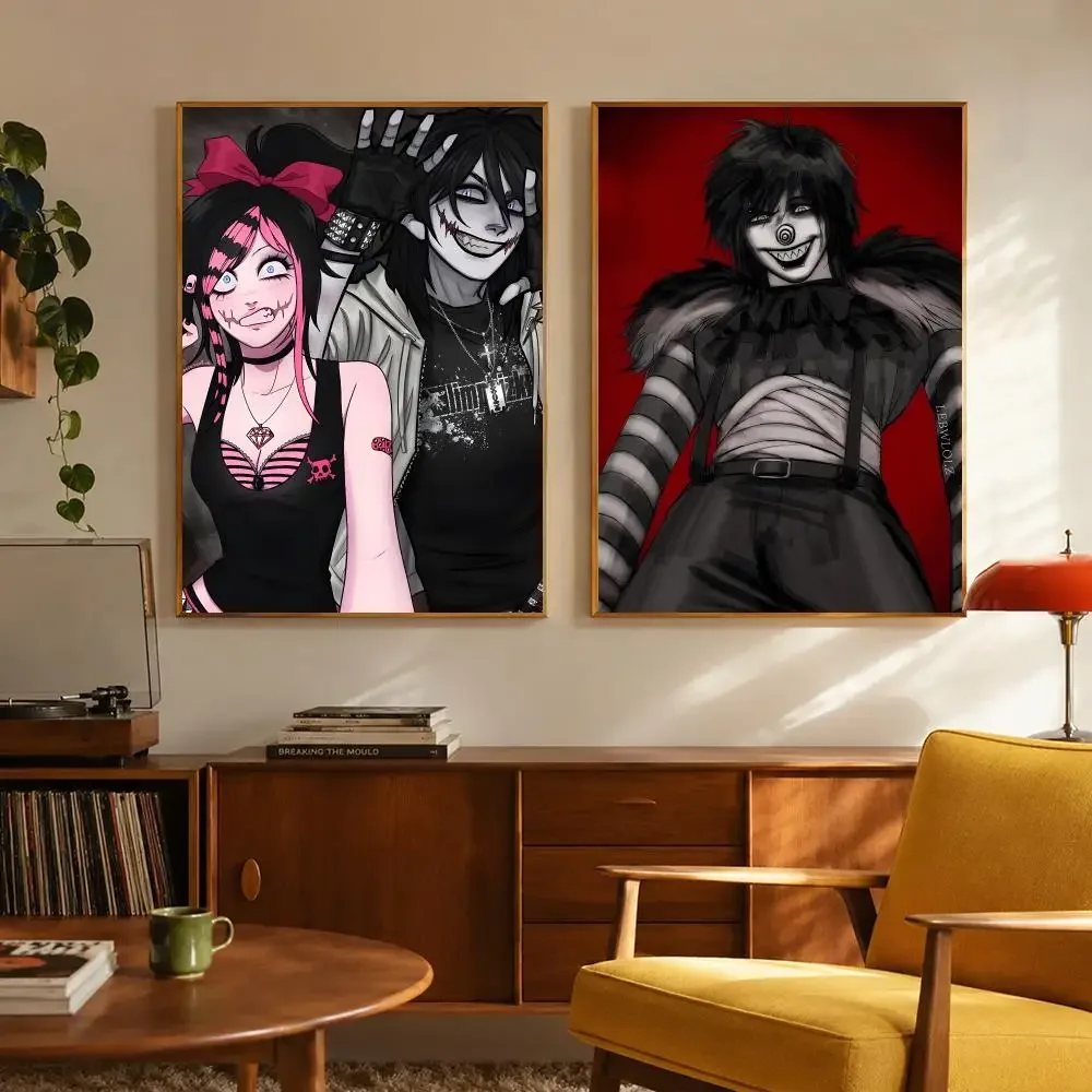 Internet Culture Concept Hot Anime Video Game C-Creepypasta Manga Poster Digital Solvent Print Waterproof PP Fade-Resistant Wall