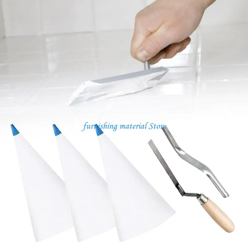 Y5GD Tile Grout Sealers Piping Bag Set with Masonry Tool for Easy Application