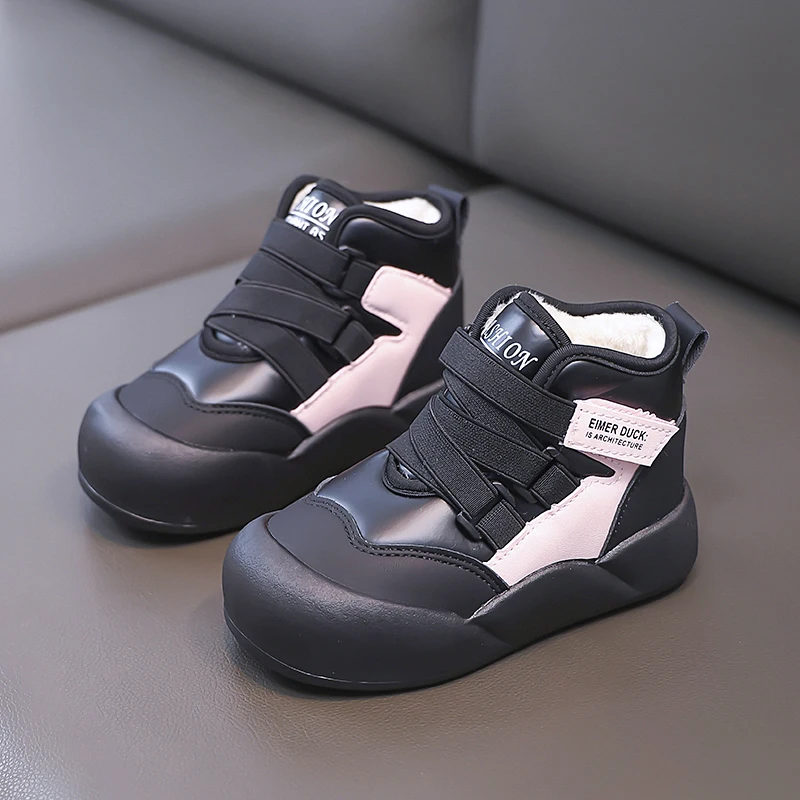 الأطفال الدافئة أفخم الثلوج أحذية الفتيات الشتاء موضة ومريحة التمهيد الدافئة سميكة أحذية قطنية عدم الانزلاق لينة وحيد الرضع حذاء من الجلد #4