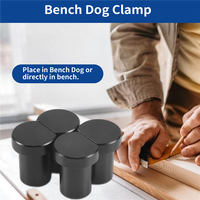 B-Est 4Pcs Aluminum Alloy Bench Dog Clamp For T-Track Woodworking Workbench Positioning Planer Plug Fits Dog Hole