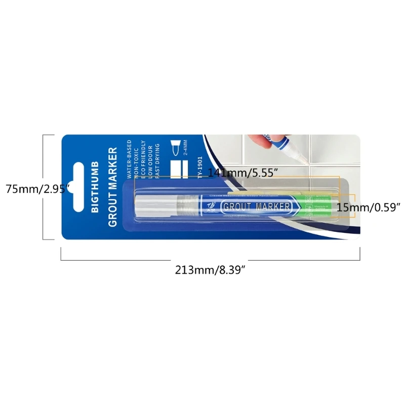 Fliesenmörtelstift, wasserdichter Fliesenmarker, Fugenrestaurierungsstift, Fugenreparaturmarker