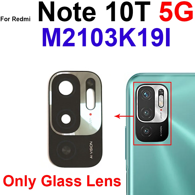 Main Rear Camera Glass Lens Frame Holder For Xiaomi Redmi Note 10 Note 10S Note 10T 5G Back Glass Lens with Sticker Glue Parts