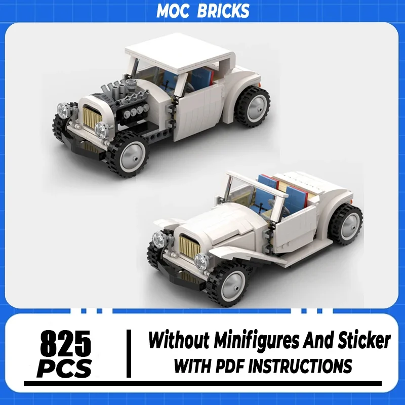 

Moc Building Bricks Classic Retro Car Model Technology Modular Hot Rod City Car Blocks Construstion Toy DIY Set Assembly Gifts