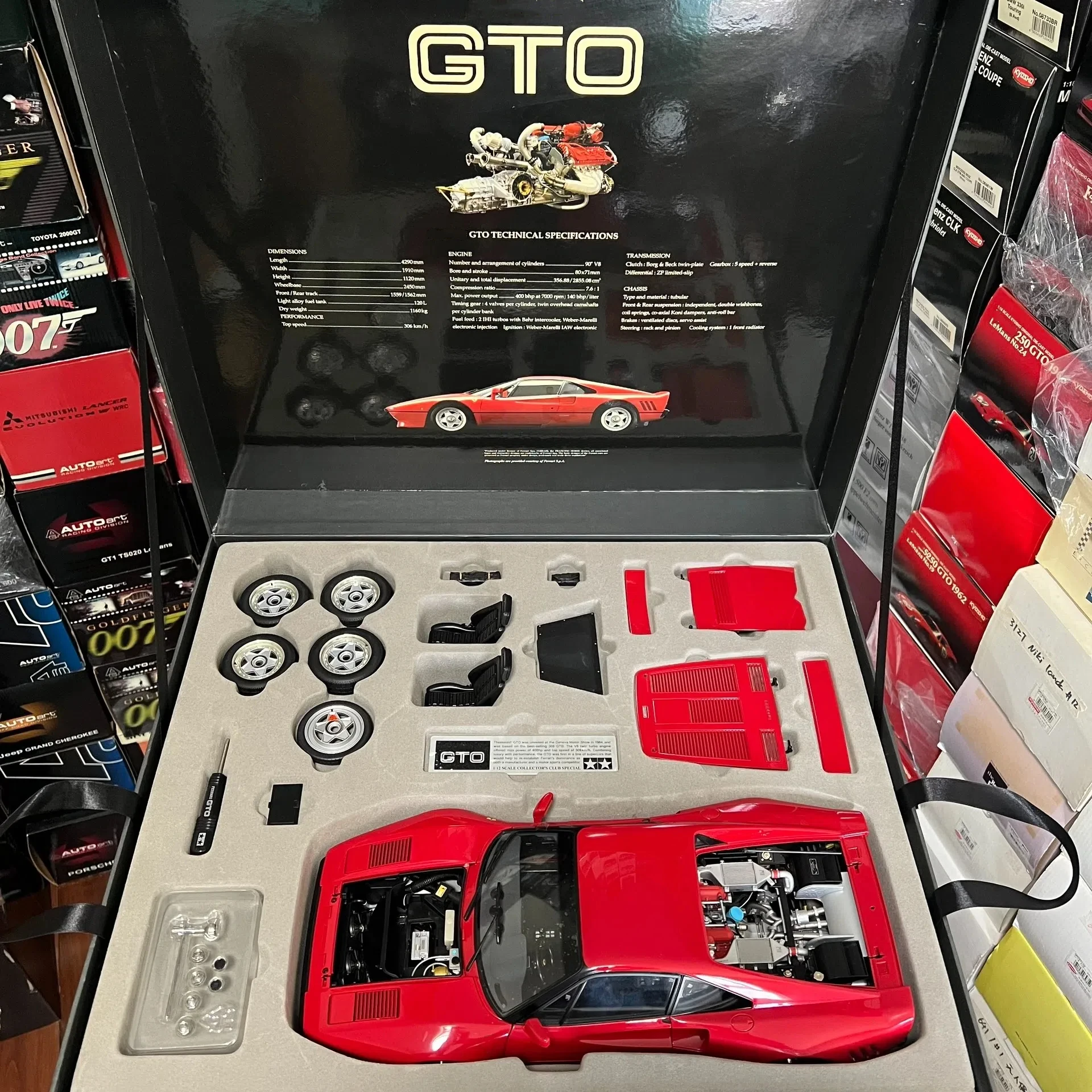 

Tamiya 1:12 288GTO Simulation Limited Edition, все открытые металлические статические модели автомобиля из сплава, игрушка в подарок