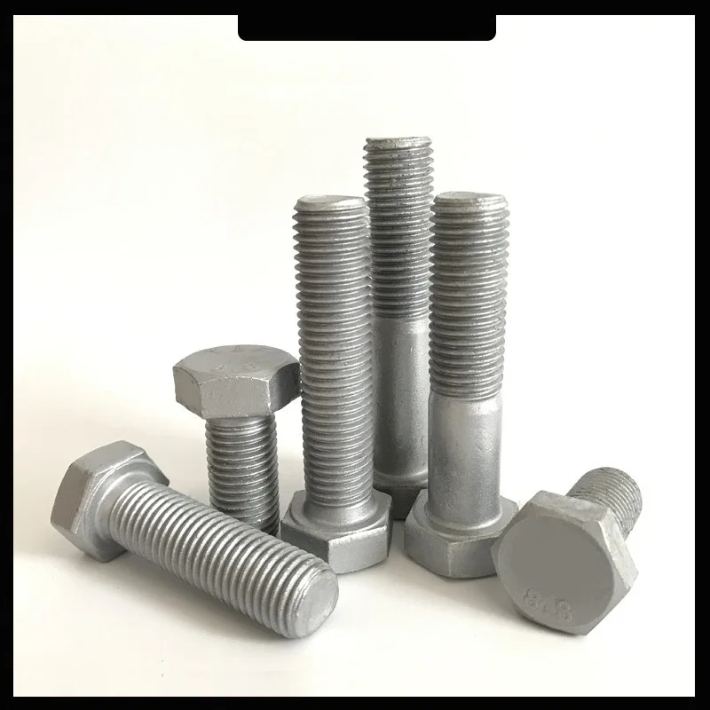 Half Threaded Bolt  External Hex Hexagonal Screw M27 M30 M33 M36 Carbon Steel Full Tooth Bolt Galvanized 8.8 Grade Screw