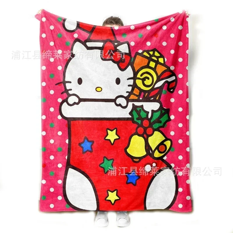 

1.5*2m Christmas Sanrio Hello Kitty Plush Blanket Room Decor BedSheet Adult Soft Blanket Cartoon Nap Cover Spring Fluffy Quilt