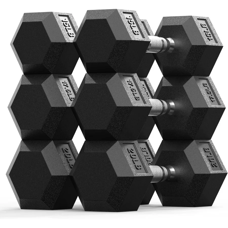 مجموعة دمبل مطاطية لتدريب القوة في صالة الألعاب الرياضية المنزلية: أوزان يدوية متعددة الاستخدامات مناسبة للنساء والرجال مثالية لكامل الجسم