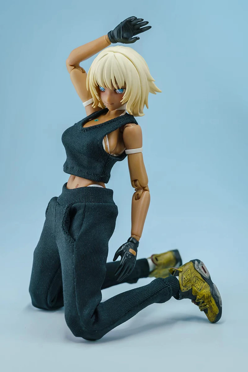 2 kleuren 1/12 Vrouwelijke Soldaat Strak Vest Kapmantel Casual Joggingbroek Kleding Accessoire voor 6 "Beweegbare Figuur Body Fans geschenken