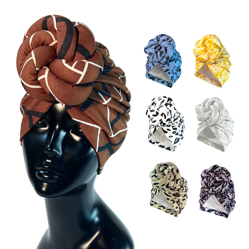 Suede Headband European American Braided Flower Hair Cap Fashion Decorative Turban Head Wrap