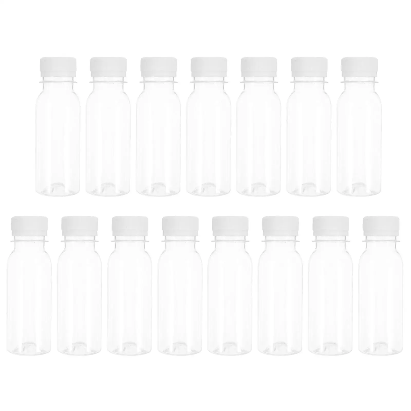 

15 Pcs Milk Bottle Clear Coffee Water Storage Disposable Juices Bottles Safe Premium Plastic Long Lasting Flat Bottomed Sealing