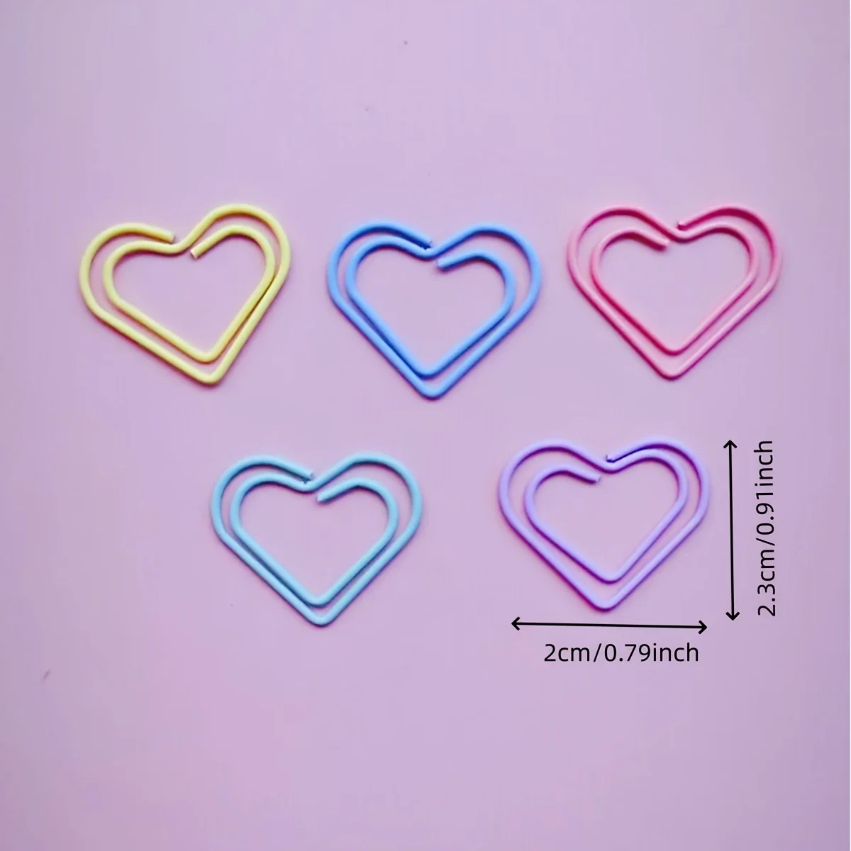 25Pcs Random Color Heart Paper Clips, Colorful Stationery for Documents Notes, Cute Bullet Journal Office School Clips