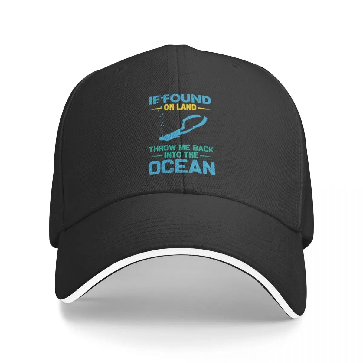 If Found On Land Throw Me Back Into The Ocean Baseball Cap Sunscreen foam party Hat Men Caps Women's