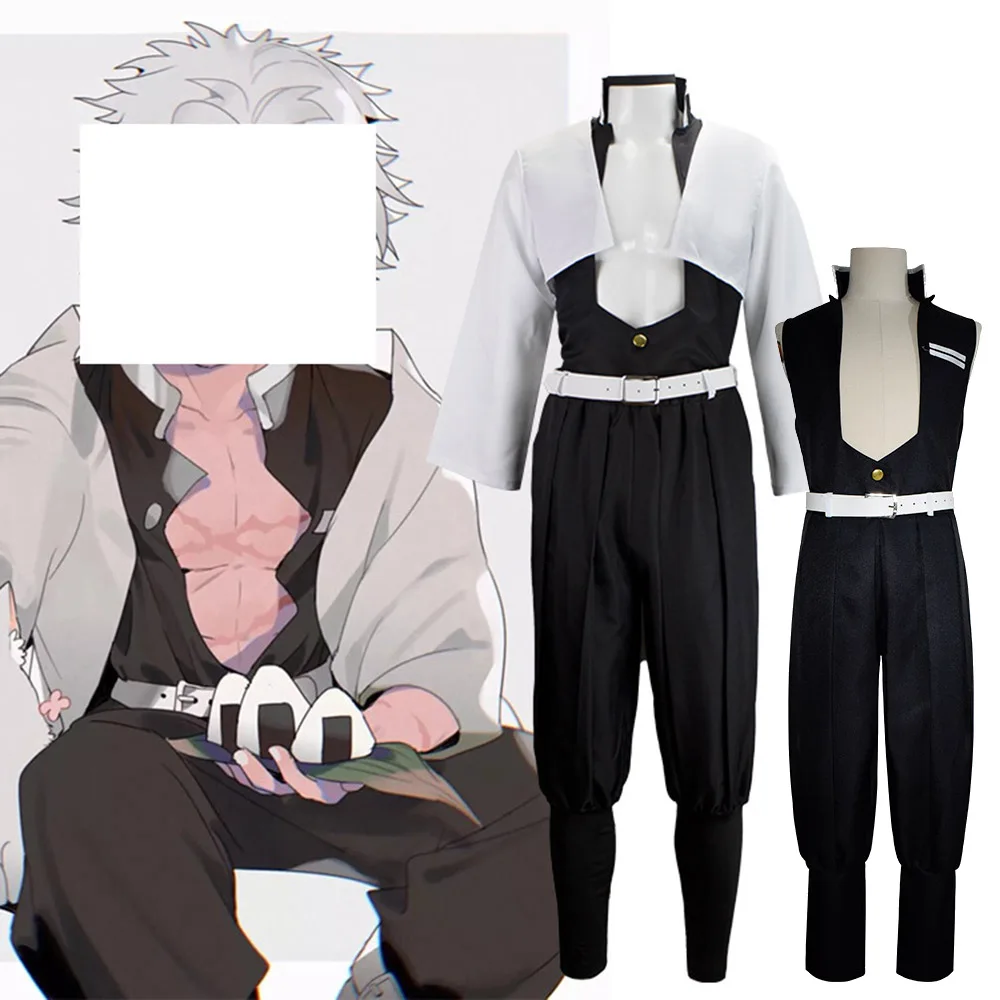 Anime Shinazugawa Sanemi Wind Hashira Cosplay Costume Outfit Vest+coat+pants+belt+leggings Full Set Convention Cosplay Costume