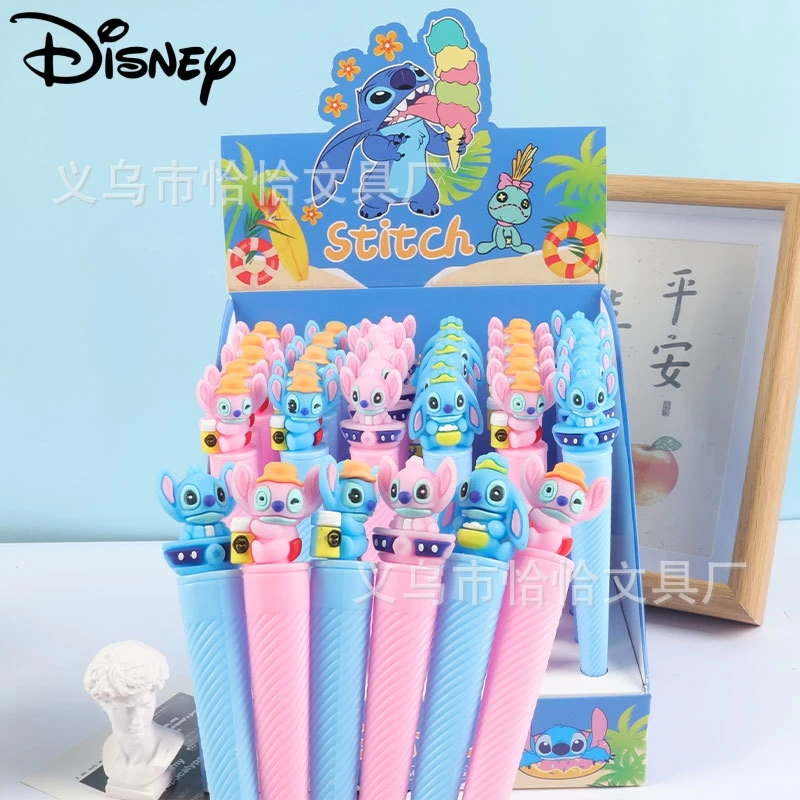 36pcs Disney Ice Cream Stitch Gel Pen Lilo & Stitch 0.5mm Black Signature Pen Office School Writing Supplies Stationery Gift