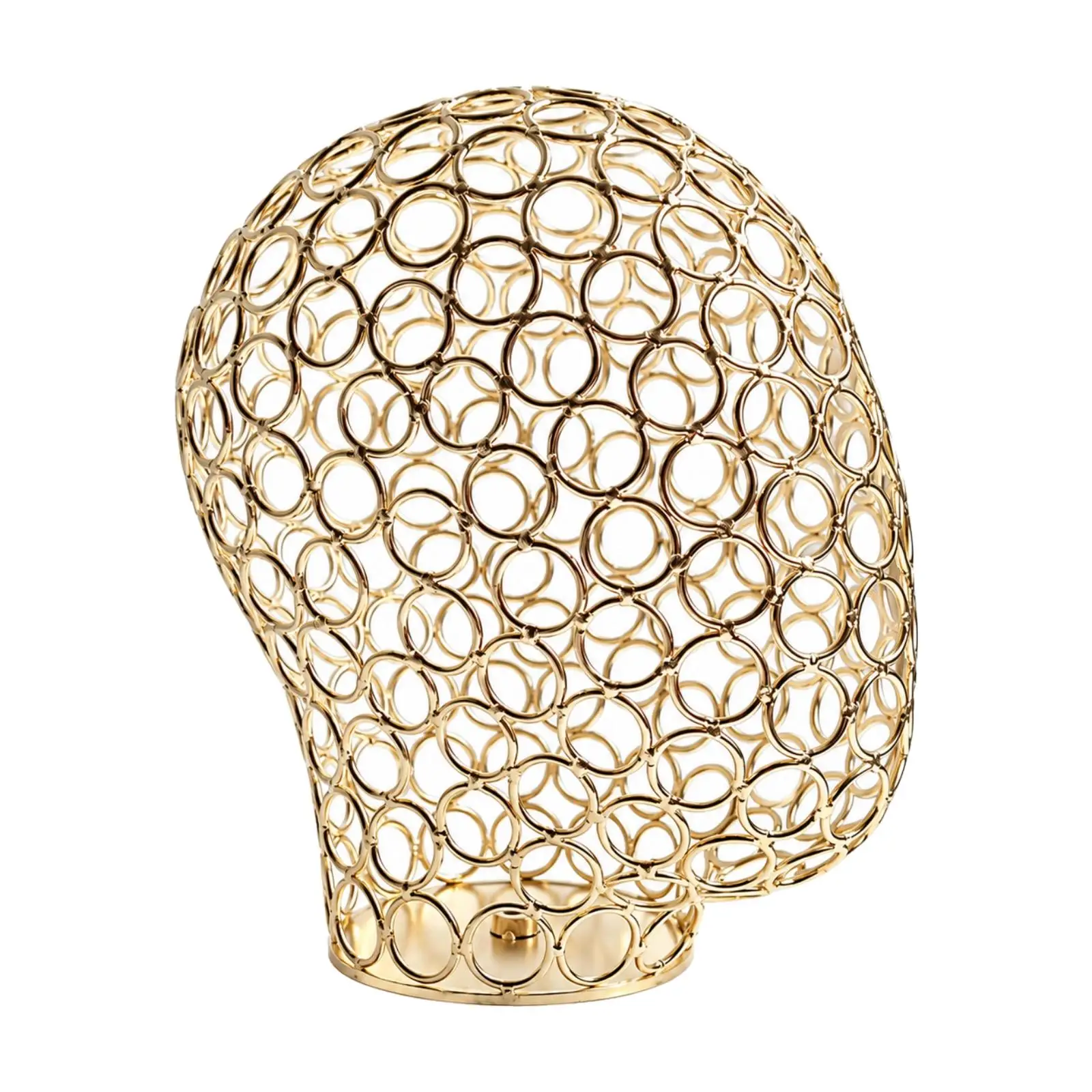 Head-Form Hat and Hairpiece Stand Lightweight Electroplated Iron Head-Form Stand Portable Versatile for Salons, Boutiques