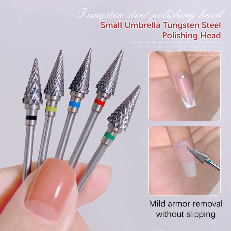 Nail Cone Tip Tungsten Steel Drill Bits Electric Cuticle Clean Rotary For Manicure Pedicure Grinding Head Sander Polishing Tool