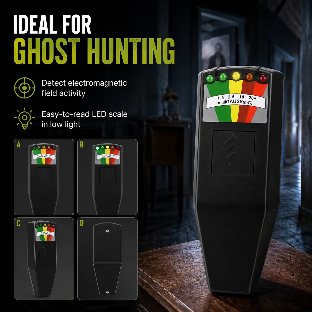 K2 Handheld LED EMF Meter Magnetic Field Ghost Hunting Detector Electromagnetic Paranormal Equipment Tester view 5
