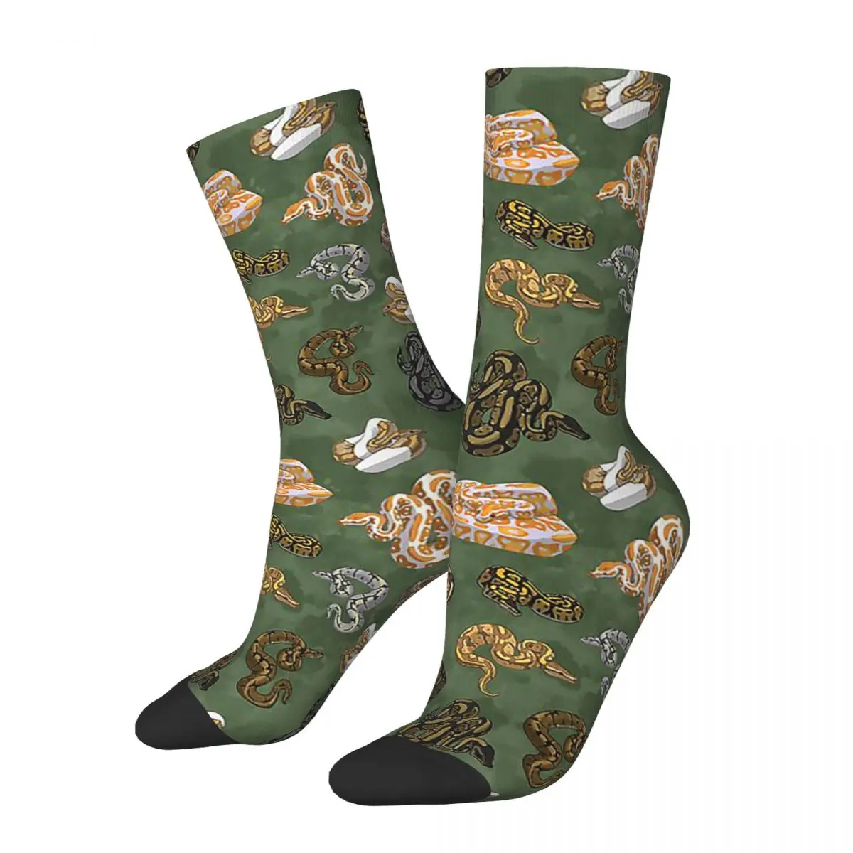 

Ball Python Morphs Pattern Moss Green Socks Harajuku Sweat Absorbing Stockings All Season Long Socks for Unisex Birthday Present