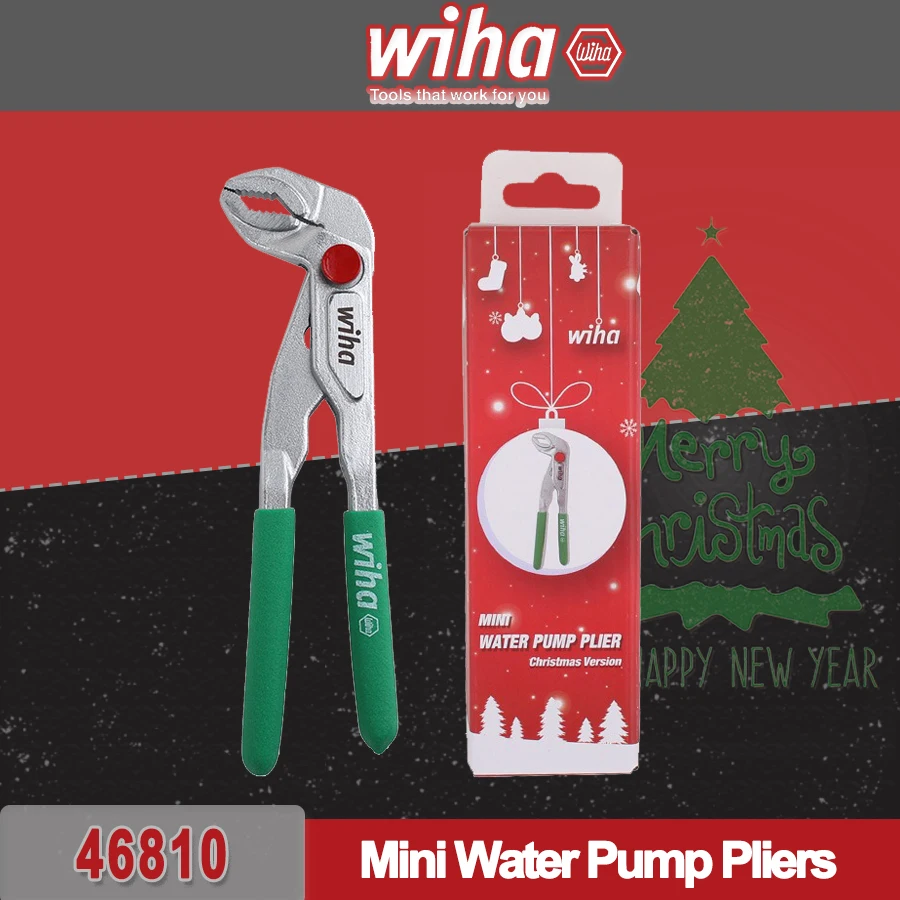 WIHA Christmas Tool Mini Water Pump Pliers 5'' Single Handed Adjustable Pliers 125mm Limited Edition 46810