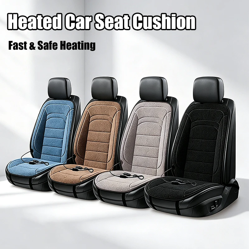 Winter Heated Car Seat Cover 12V Heating Warmer Car Seat Cushion Auto Universal Protector Cloak Cover Pads Set New Thickened