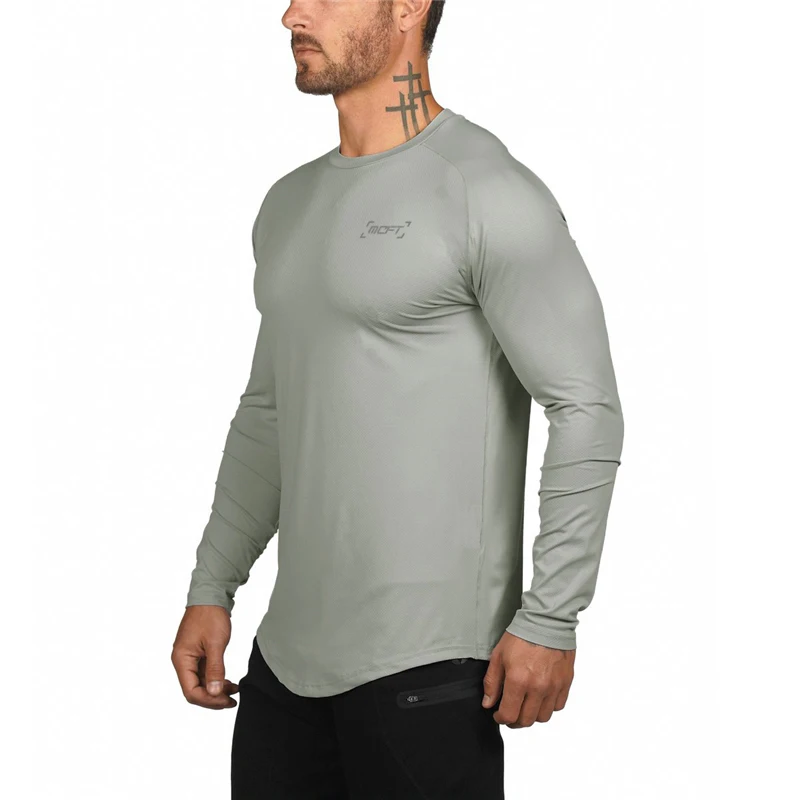 Autumn Men New Gym Workout Pumping Iron train Sport Fitness Pure Cotton Loose Casual Sport Breathable Running Sportswear T-shirt